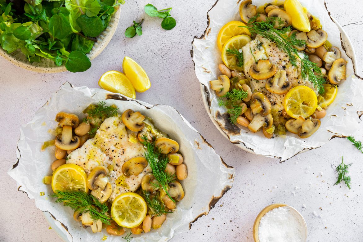 Lemon Butter Kingklip & Mushroom Parcels.jpg. Image credit The South African Mushroom Farmers' Association