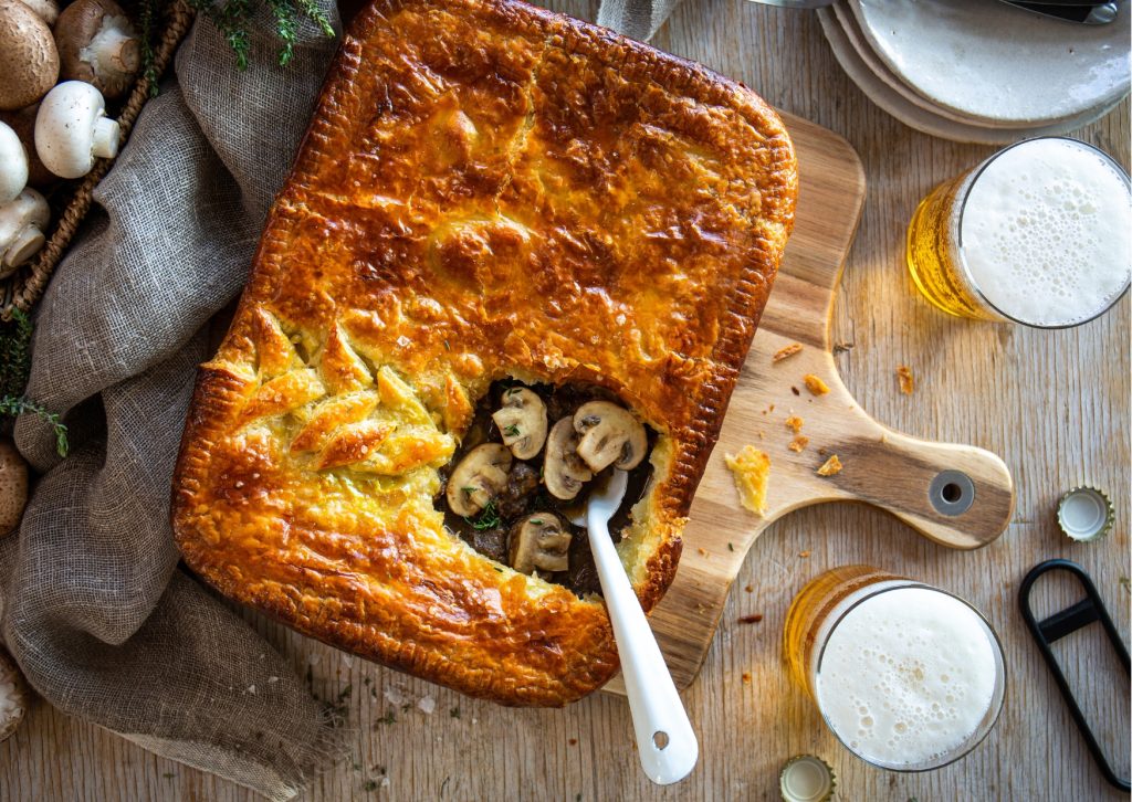 Mushroom, Leek & Lager Beef Pie Essential Flavours